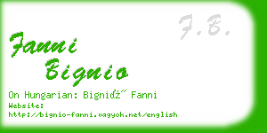 fanni bignio business card